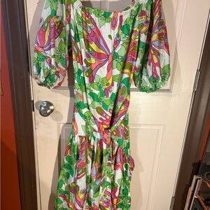 Trina Turk Colorful Long Sleeve Dress